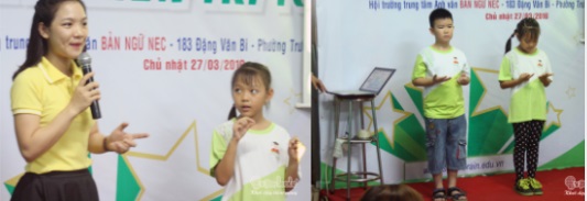 Bé BonBon và Hà My biểu diễn tính toán