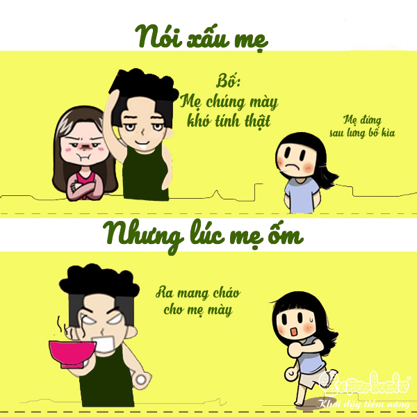 Bố cũng tình cảm và quan tâm cả nhà lắm đấy