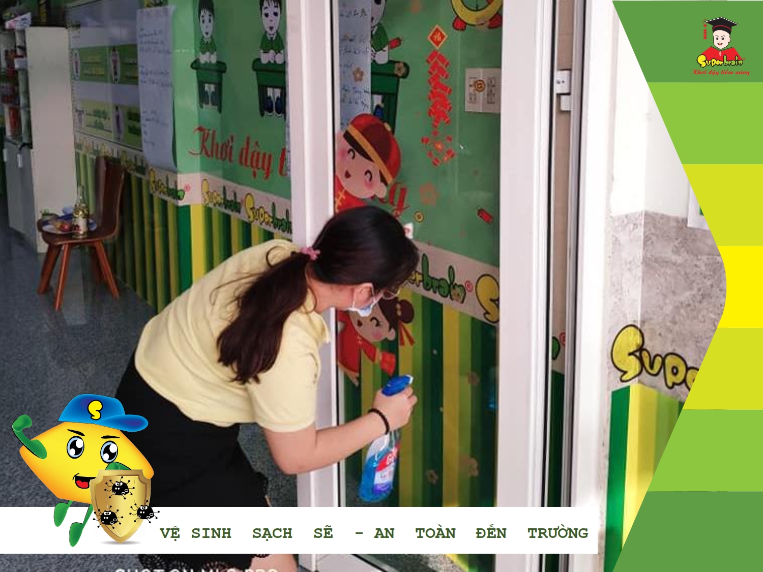 LÀM GÌ ĐỂ ĐẢM BẢO VỆ SINH AN TOÀN KHI TRẺ QUAY LẠI SUPERBRAIN?