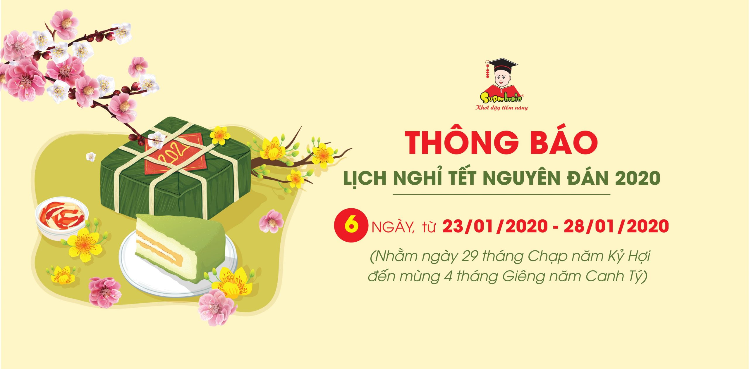 SUPERBRAIN VIỆT NAM THÔNG BÁO LỊCH NGHỈ TẾT NGUYÊN ĐÁN 2020