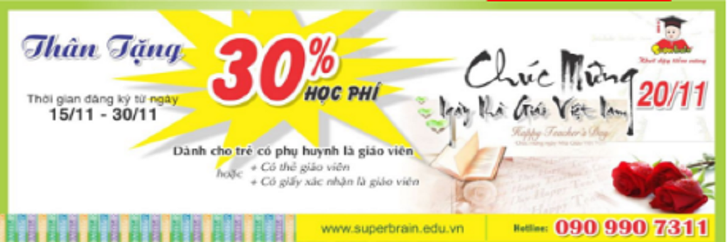 ƯU ĐÃI ĐẶC BIỆT MỪNG NGÀY NHÀ GIÁO VIỆT NAM 20/11 NĂM 2014