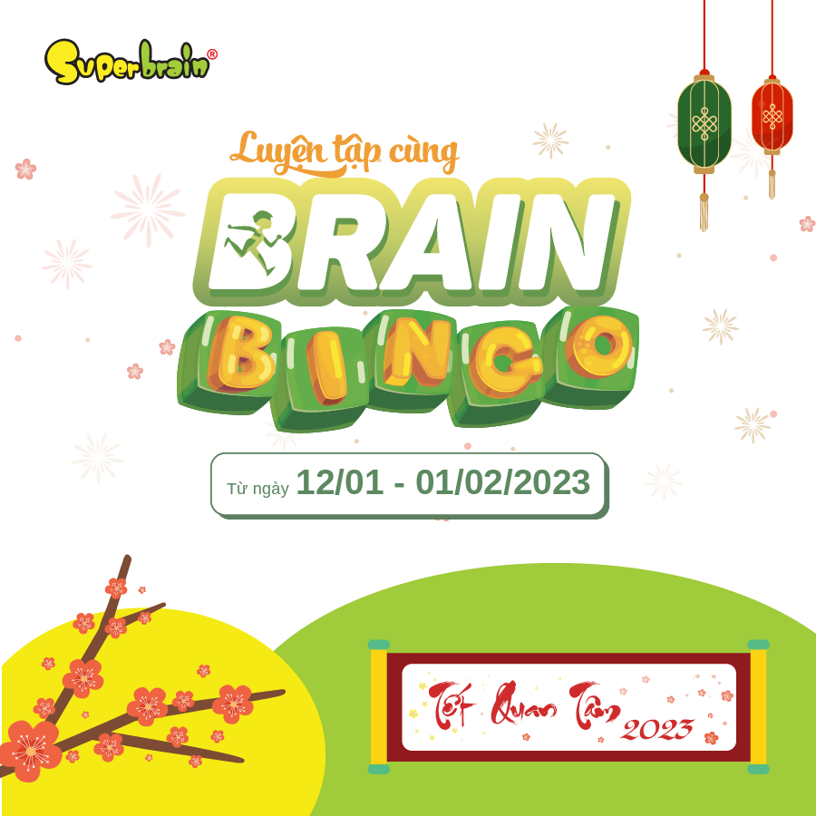 Bé luyện tập Brain Bingo trên phần mềm Superbrain
