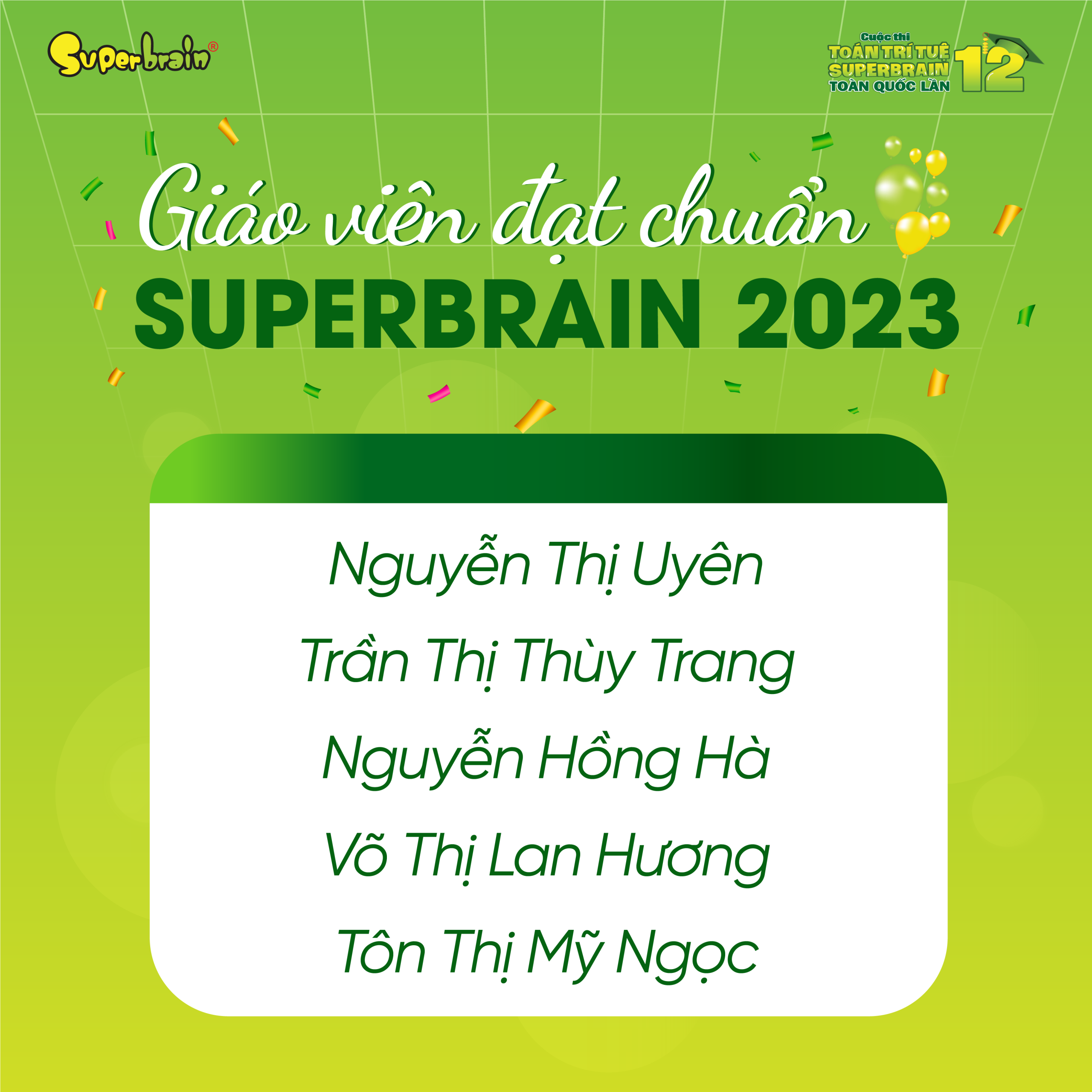 Chúc mừng Giáo viên Superbrain đạt chuẩn năm 2023 (2)
