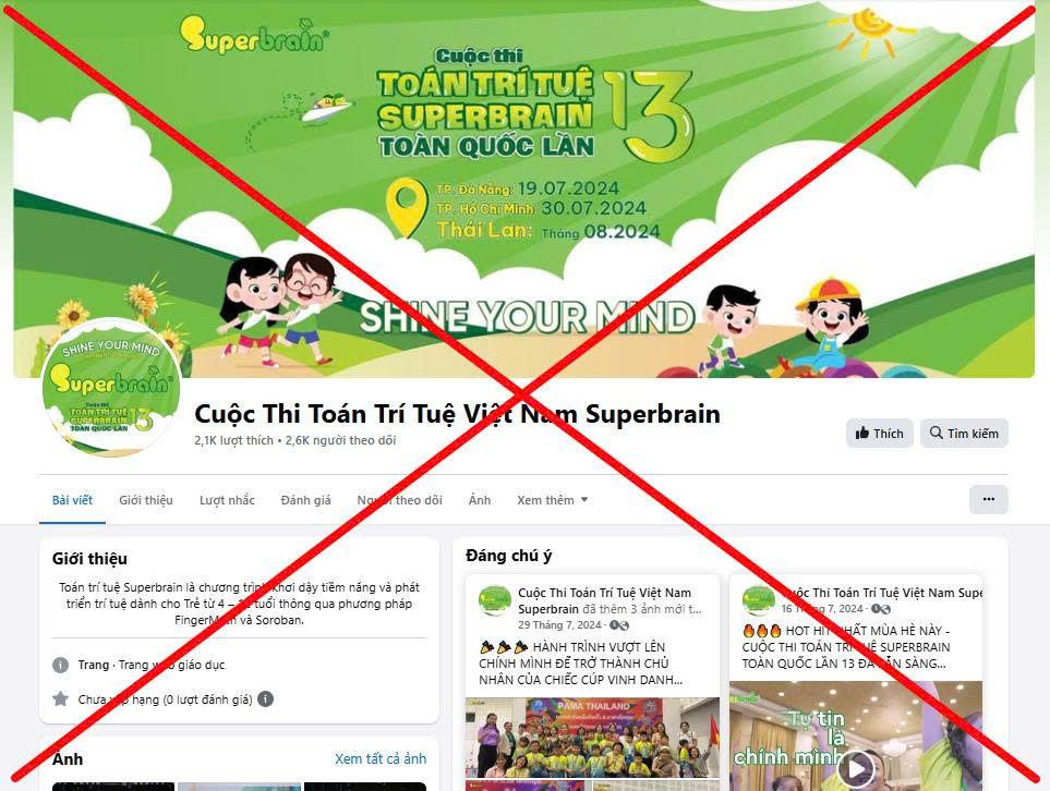 Cảnh Báo: Fanpage Giả Mạo Superbrain Đang Lừa Đảo Phụ Huynh